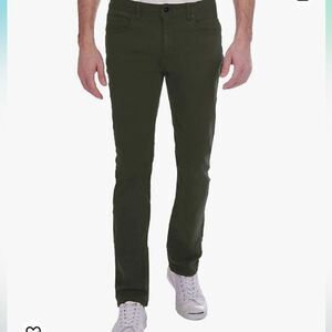NWOT Jachs New York Straight Mid Rise Olive Green Pants 40/30 Zip Up